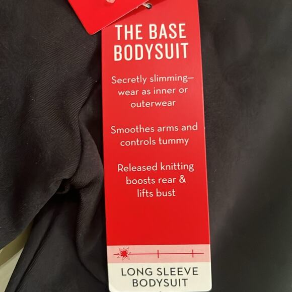 SPANX BodySuit Large Long Sleeve The Base Bodysuit Very Black - Picture 3 of 5